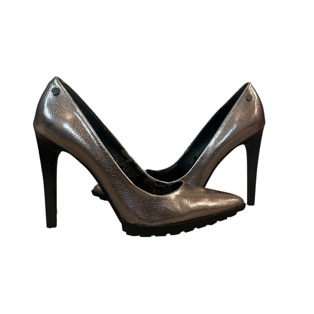 Calvin Klein  Metallic High Heels with Black Rubber Sole